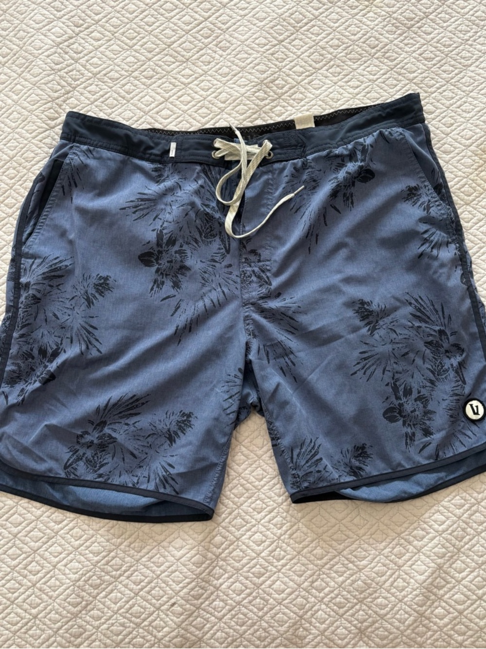 Vuori Blue Floral Print Board Shorts